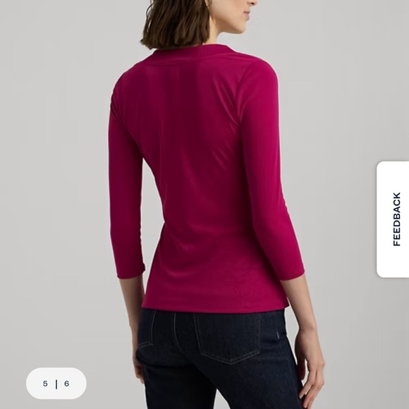 Ralph Lauren Elegant Pink Wrap Top Brand New Sold Out in Stores Retails for 102$ - Picture 8 of 17